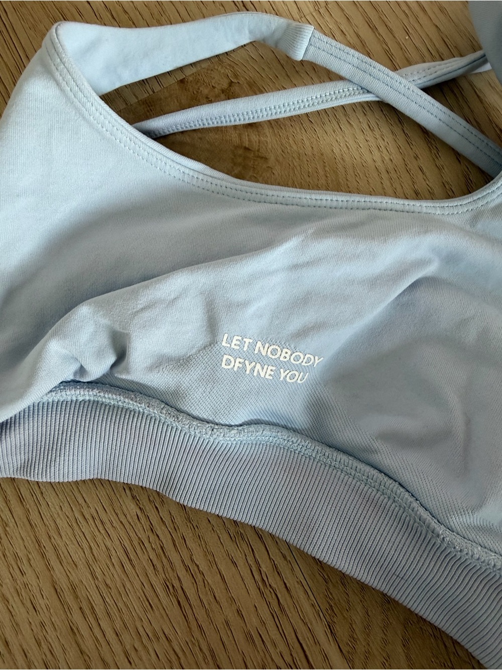 Light Blue One-Shoulder Cutout Sports Bra - Women - Picture 2 of 3